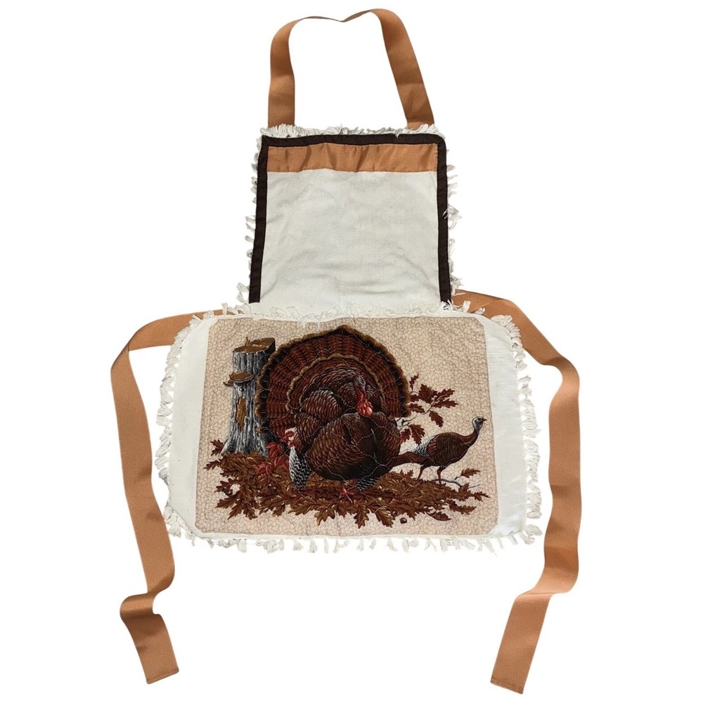 Handmade Apron Turkey Thanksgiving Fall Bib
